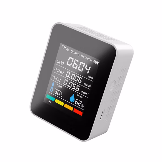 Moniteur Portable de qualité de l'air WiFi, détecteur de CO2 Ndir 5 en 1, détecteur de température et d'humidité du dioxyde de carbone