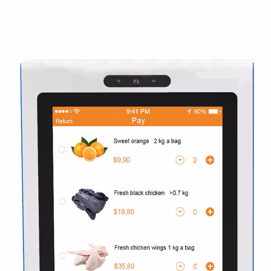 Kiosque de commande automatique Android 9.0, tablette de paiement par carte, PC de bureau, kiosque de commande en libre-service de 23,8 pouces